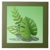 Groene Bladeren Tegeltje (Voorkant)