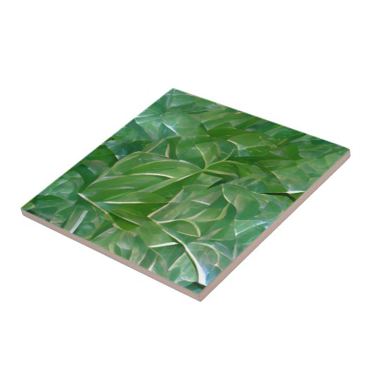 Groene bladeren tegeltje (Zijkant)