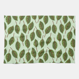 Groene bladeren theedoek
