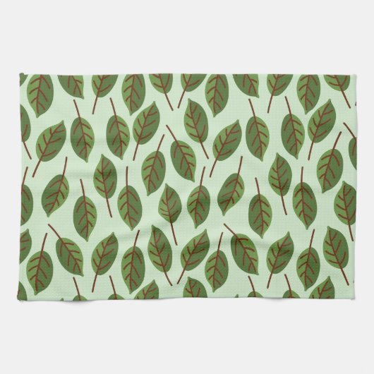 Groene bladeren theedoek (Horizontaal)