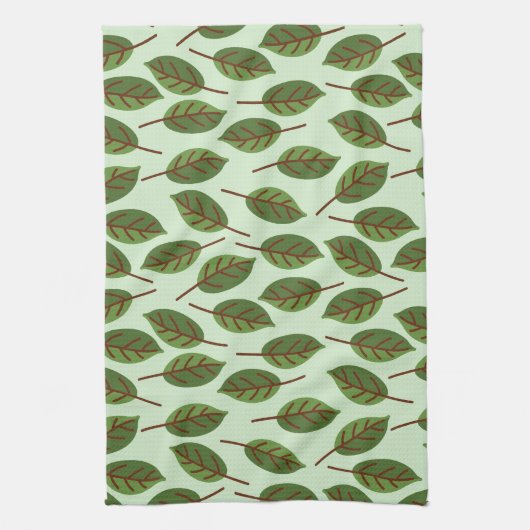 Groene bladeren theedoek (Verticaal)