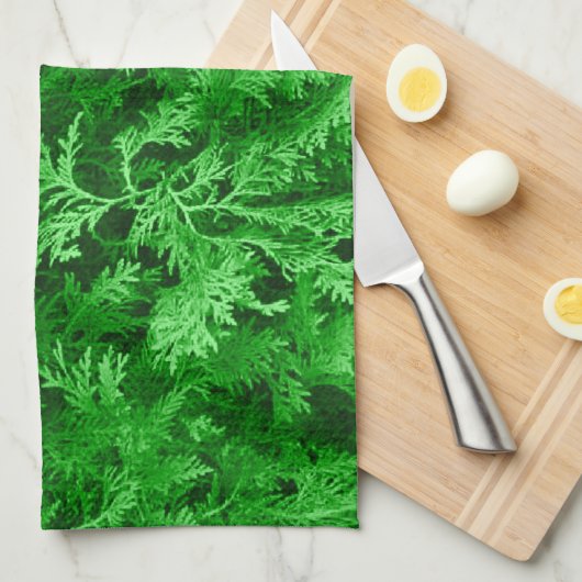 Groene bladeren theedoek (Quarter Fold)