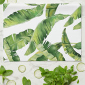 Groene bladeren theedoek (Gevouwen)