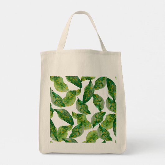 Groene bladeren tote bag (Achterkant)