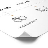 Groene Bladeren Trouw Welkom & Tijdschema Poster (Hoek)