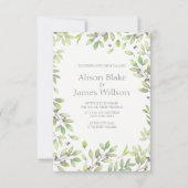 Groene bladeren trouwuitnodiging kaart (Voorkant)