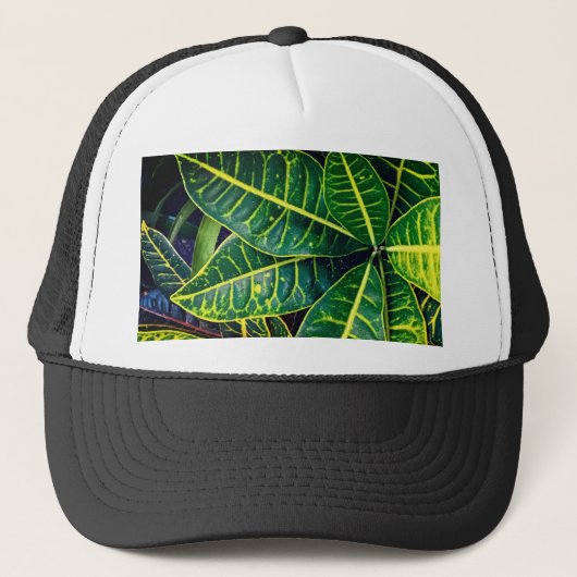 Groene bladeren trucker pet (Voorkant)