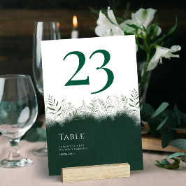 Groene Bladeren Tuin Trouw Tafel Nummerkaart Kaart