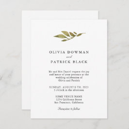 Groene bladeren typografie klassieke bruiloft kaart