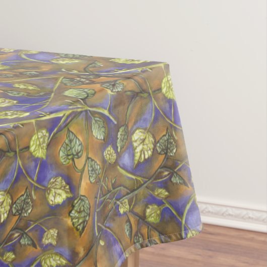 Groene bladeren van frambozen Struik blauw goud Tafelkleed (Voorbeeld)