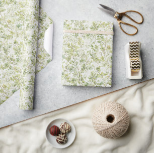 Groene Bladeren Verjaardag Cadeaupapier