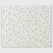 Groene Bladeren Verjaardag Crème Cadeaupapier (Vlak)