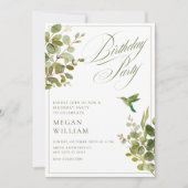 Groene bladeren verjaardag kaart (Voorkant)