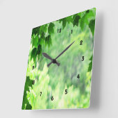 Groene bladeren vierkante klok (Hoek)