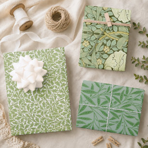 Groene Bladeren Vintage Morris Patronen Eik Wilg Inpakpapier Vel