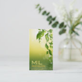 Groene bladeren visitekaartje (Staand voorkant)