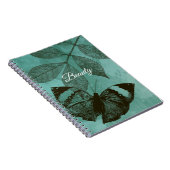 Groene Bladeren Vlinder Schoonheid Notitieboek (Rechterzijde)