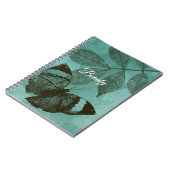 Groene Bladeren Vlinder Schoonheid Notitieboek (Linkerzijde)