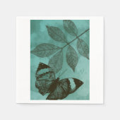 Groene bladeren vlinder servetten (Voorkant)