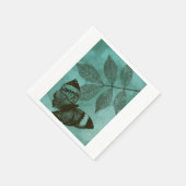 Groene bladeren vlinder servetten (Hoek)