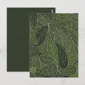 Groene bladeren Vloeien Briefkaart (Voorkant / Achterkant)