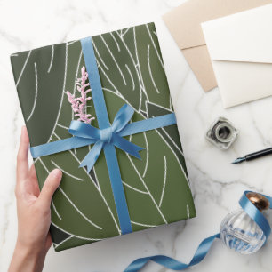 Groene bladeren Vloeien Cadeaupapier