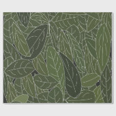 Groene bladeren Vloeien Cadeaupapier (Vlak)