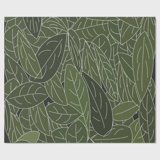 Groene bladeren Vloeien Cadeaupapier (Vlak)