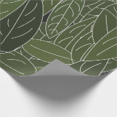Groene bladeren Vloeien Cadeaupapier (Hoek)
