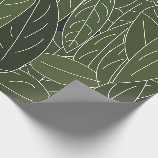 Groene bladeren Vloeien Cadeaupapier (Hoek)