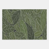 Groene bladeren Vloeien Inpakpapier Vel (Voorkant)