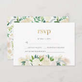 Groene bladeren waterverf RSVP-kaarten RSVP Kaartje (Voorkant / Achterkant)