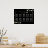 Groene Bladeren Waterverf Trouw Zittijd Chart Poster (Keuken)