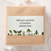 Groene Bladeren Witte Jingle Bells Verzendlabel (Insitu)