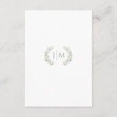 Groene Bladeren Witte Rozen Trouwdetails Kaarten (Achterkant)