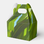 Groene bladeren, zonlicht en blauwe hemel bedankdoosjes (Achterkant)