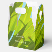 Groene bladeren, zonlicht en blauwe hemel bedankdoosjes (Geopend)