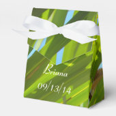 Groene bladeren, zonlicht en blauwe hemel bedankdoosjes (Voorkant Zijde)