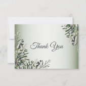 Groene Bladeren Zwarte Olijf Elegante Trouw  Bedankkaart (Voorkant)