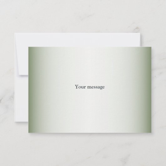 Groene Bladeren Zwarte Olijf Elegante Trouw  Bedankkaart (Achterkant)