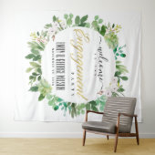 GROENE BLADERENKrans Aquarel TROUWKAART WELKOM Wandkleed (In Situ (horizontaal))