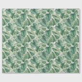 Groene bladerenpatroon cadeaupapier (Vlak)