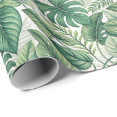 Groene bladerenpatroon cadeaupapier (Rol Hoek)