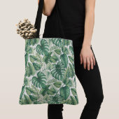 Groene bladerenpatroon tote bag (Dichtbij)