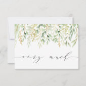 Groene Bladerentuin Trouwdag Bedankkaart (Achterkant)