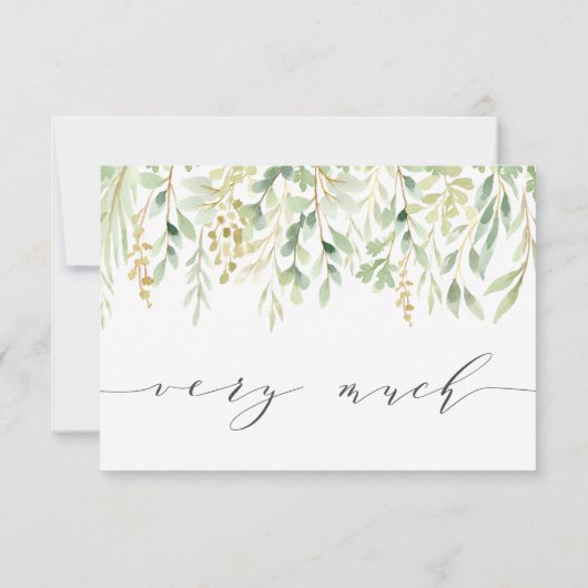 Groene Bladerentuin Trouwdag Bedankkaart (Achterkant)