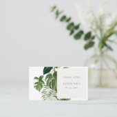 Groene Bladerige Palm Tropisch Gebladerte Trouwdag Plaatskaartje (Staand voorkant)