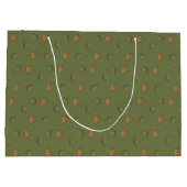 Groene Bladerige Patroon Cadeaubag Groot Cadeauzakje (Achterkant)