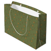 Groene Bladerige Patroon Cadeaubag Groot Cadeauzakje (Achterkant Gekanteld)