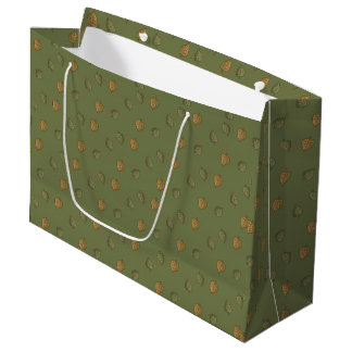 Groene Bladerige Patroon Cadeaubag Groot Cadeauzakje